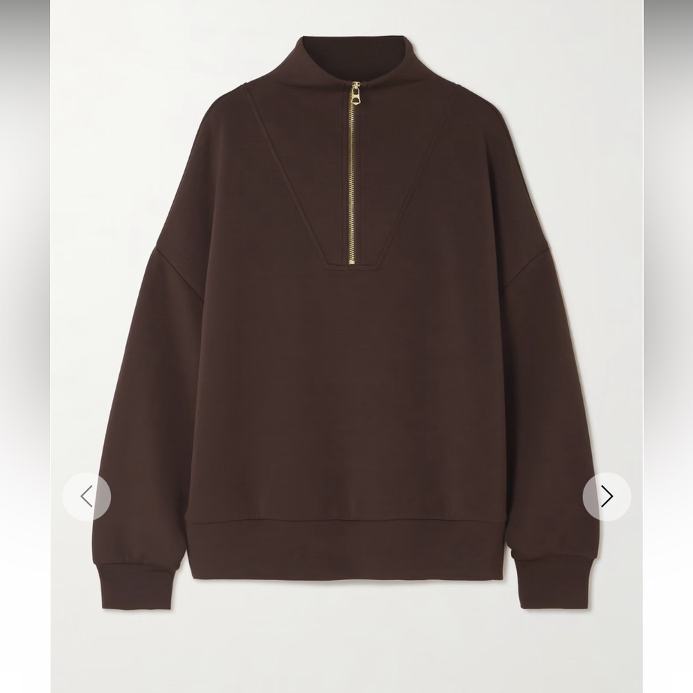 NWT Varley Hawley Half Zip Sweat shirt, Large, Cobe, double soft fabric